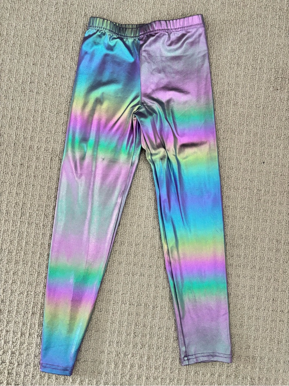 Old Navy Girls' Iridescent Rainbow Leggings - Purple, Green, Blue